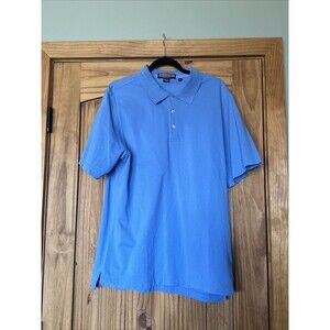 Mens Vineyard Vines‎ Blue Short Sleeve Polo Shirt 3 Button V-Neck Collar Size M